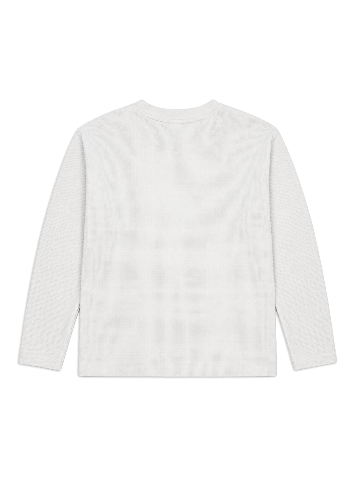 WAFFELSTRUKTUR LANGARMSHIRT WEISS