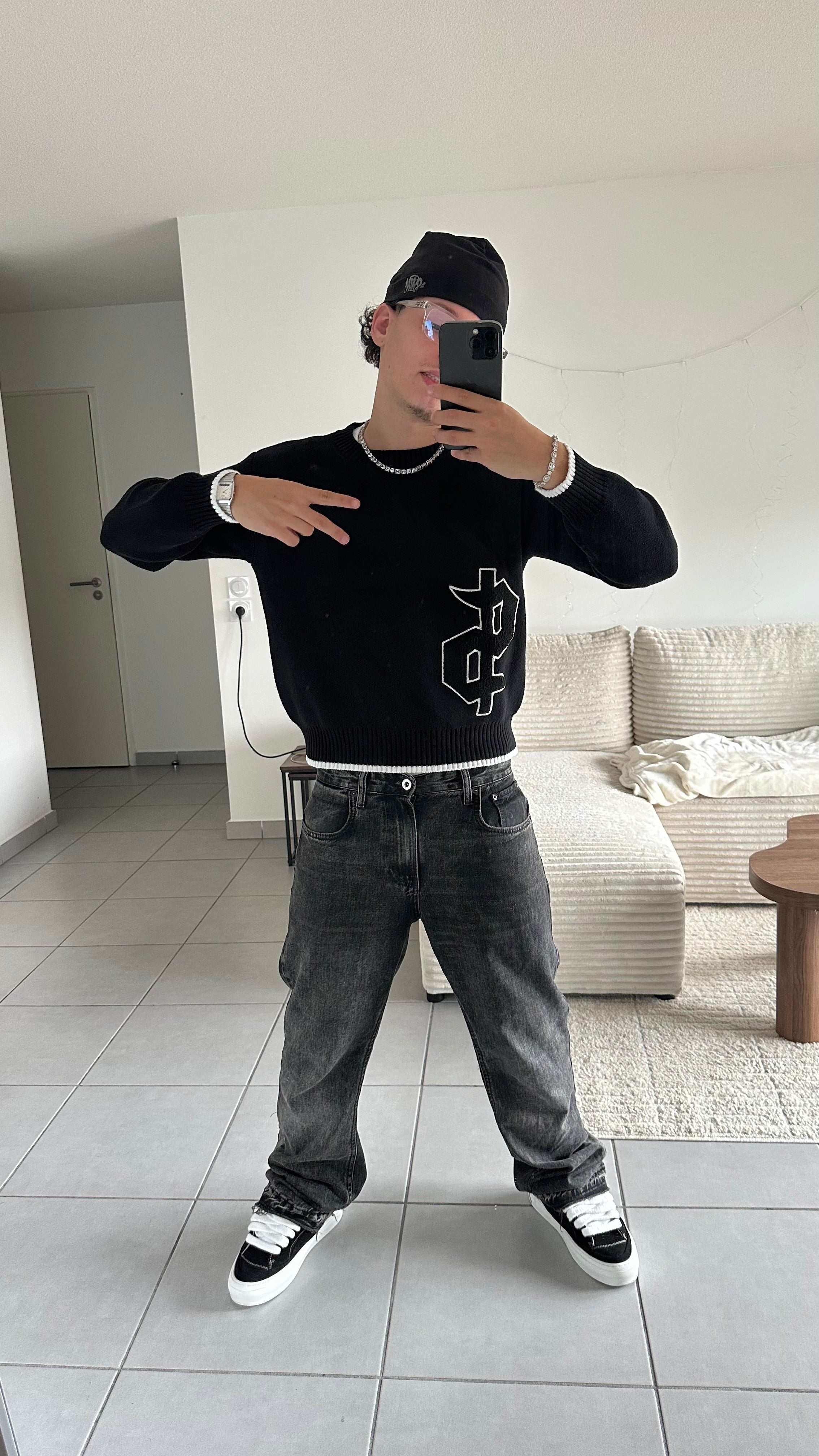 BLACK MONY KNIT